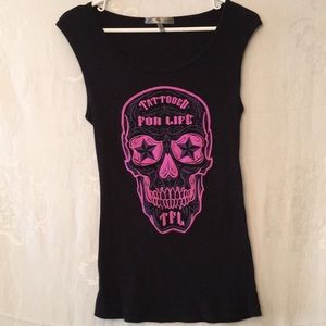 Tattooed for Life skull Tank